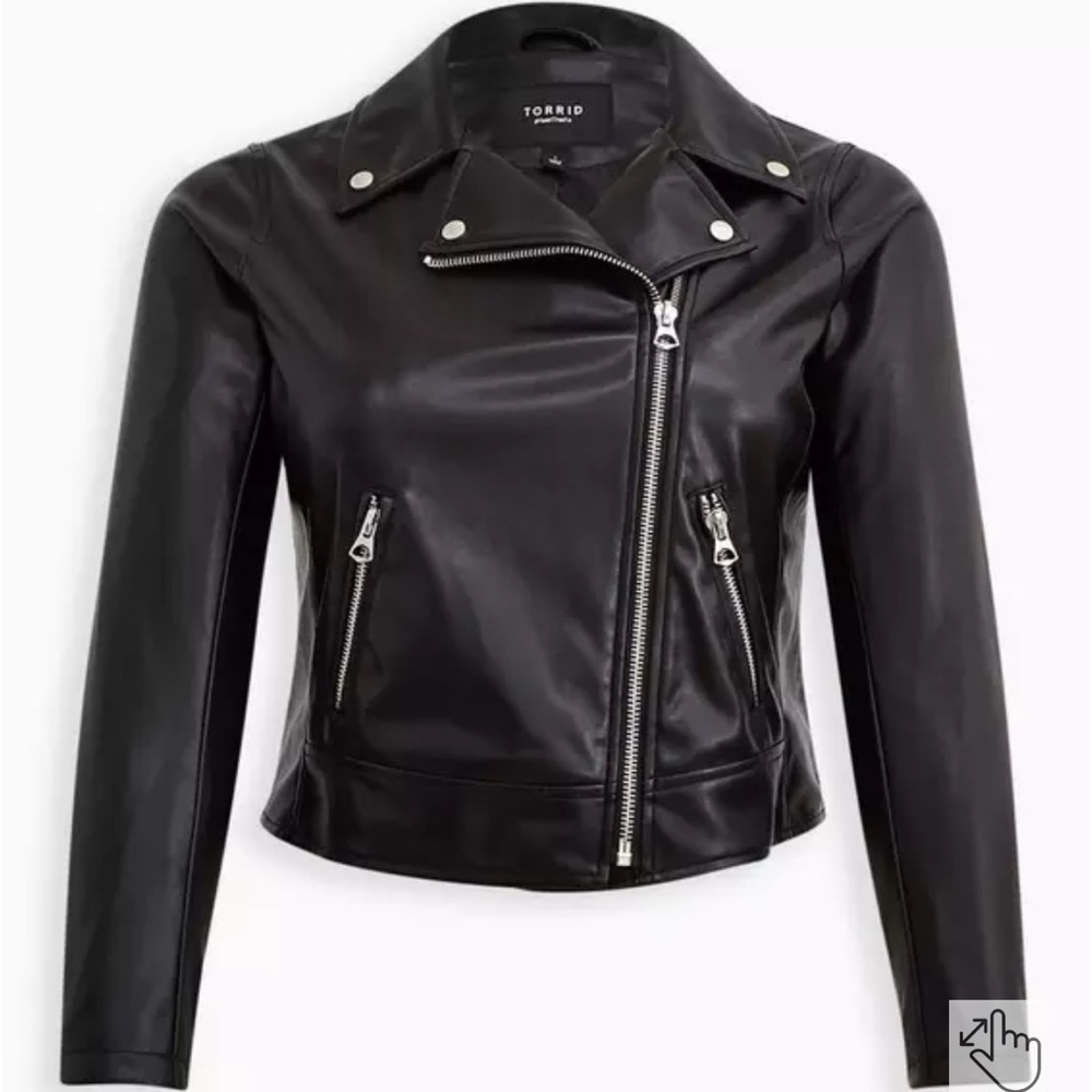 NWT Torrid Black Faux Leather Asymmetrical Jacket